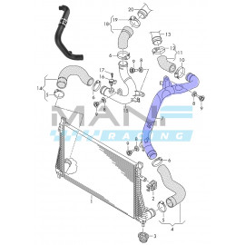 ALPHA COMPETITION Tubo Intercooler Outlet Pipe VW GOLF 7 GTI / GOLF 7 R / AUDI S3 8V / AUDI TT 8S / LEON 5F CUPRA
