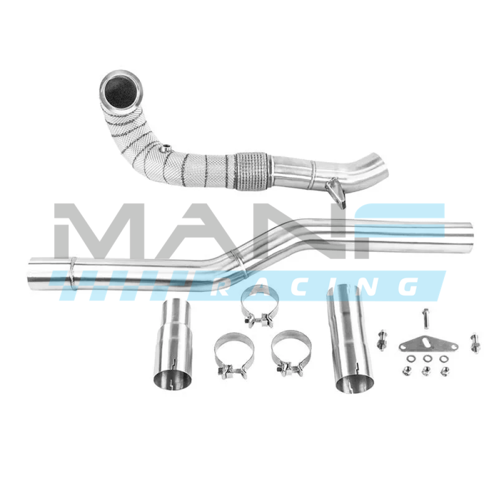 ALPHA COMPETITION Downpipe Com Proteção Termica 3.5'' 90mm > 3.0'' 76mm 2.0 TSI EA888.3 AUDI S3 8V / TTS 8S / LEON 5F CUPRA 4X4 / VW GOLF 7 R / GOLF 7.5R