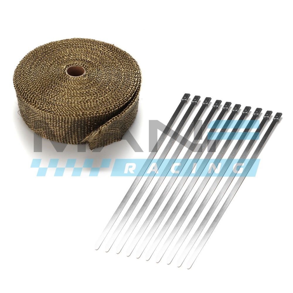 MANF RACING MANTA TERMICA TITANIO COM ABRAÇADEIRAS INOX - 15MT (UNIVERSAL)