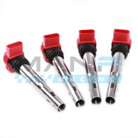 NGK Jogo 4 Bobines Ignição Audi R8 V8 Vermelhas 1.8T 20V / 2.0 TFSI EA113 / 2.0TSI EA888.1