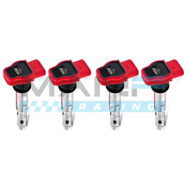 NGK Jogo 4 Bobines Ignição Audi R8 V8 Vermelhas 1.8T 20V / 2.0 TFSI EA113 / 2.0TSI EA888.1