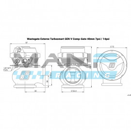 TURBOSMART GEN-V COMPGATE40 40MM WASTEGATE EXTERNA 1BAR (UNIVERSAL)